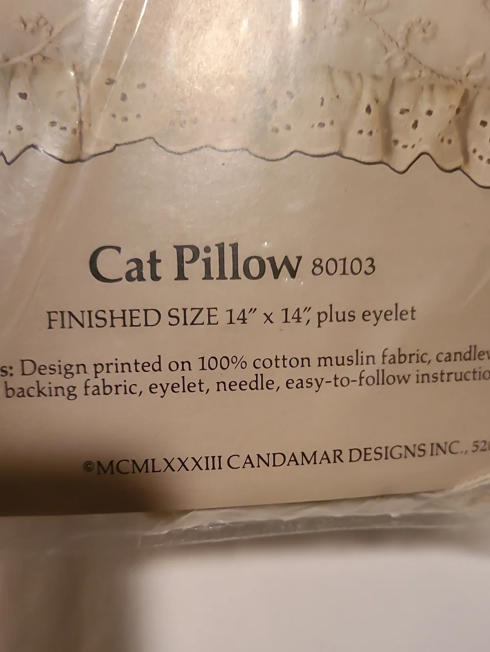 Something Special Cat Pillow Cross Stitch, NWT Needle Sew Yarn